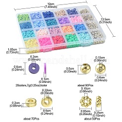 DIY ヘイシ ポリマー クレイ ビーズ ジュエリー作り ファインディング キット  ミックスカラー  6x1~5mm  穴：1.5~2.2mm。&nbsp;DIY-FS0005-94B