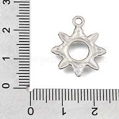 合金のチベット風チャーム  螺旋模様の太陽チャーム  アンティークシルバー  21.5x18x1.5mm  穴：2mm&nbsp;AL-CBA991B-04AS