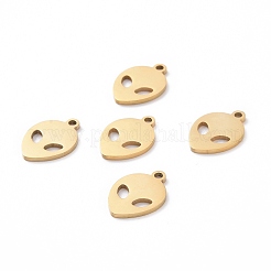 201ステンレススチールレーザーカットペンダント  ら  ゴールドカラー  15x10x1mm  穴：1.5mm&nbsp;STAS-S105-T903-2