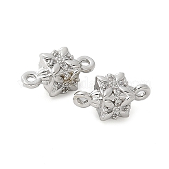 Brass Micro Pave Cubic Zirconia Connector Charms&nbsp;KK-U056-18P