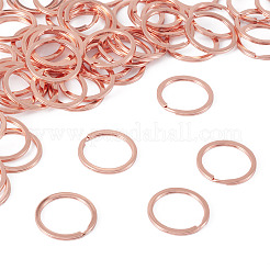 合金分割キーリング  キーホルダー留め金のパーツ  ローズゴールド  32~33x2.5mm  内径：26mm&nbsp;PALLOY-TAC0001-01C-RG
