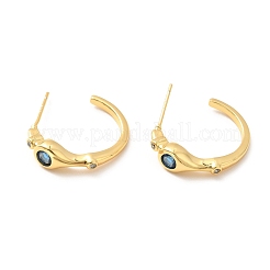 Cubic Zirconia C-shape Stud Earrings&nbsp;EJEW-F281-30A-G