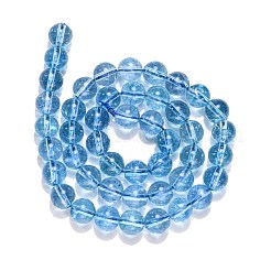 天然石クオーツクリスタルビーズ連売り  模造キヤナイト  ラウンド  染め＆加熱  8mm  穴：1mm  約46個/連  15インチ&nbsp;G-G099-8mm-21