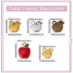 50pcs5スタイルチベットスタイルアロイペンダント  ミックスカラー  10.5~15x11~2.5x2mm  穴：1.4~2mm  10個/スタイル&nbsp;FIND-SC0021-75