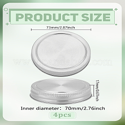 304ステンレスカップ蓋  カップ用の密閉防塵蓋  ステンレス鋼色  73x17mm  4個/セット&nbsp;STAS-LP0004-53A