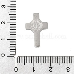 304ステンレススチールビーズ  クロス と cssml ndsmd クロス ゴッド ファーザー  ステンレス鋼色  20x13x3.3mm  穴：2mm&nbsp;STAS-E547-04P