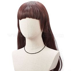 女性のための天然ブラック スピネル キューブ ビーズ ネックレス  16.34インチ（41.5cm）&nbsp;NJEW-JN04111-04