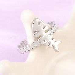 304 Stainless Steel Cuff Open Rings for Women&nbsp;RJEW-A102-01P