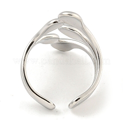 Non-Tarnish 304 Stainless Steel Teardrop Open Cuff Ring for Women&nbsp;RJEW-A043-14P