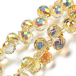 Electroplate Transparent Glass Beads Strands&nbsp;EGLA-M030-01A
