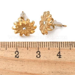 304 Stainless Steel Rhinestone Stud Earrings for Women&nbsp;LS-STAS-Z117-13G