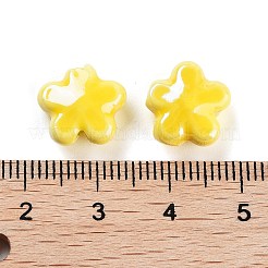 手作りの陶器ビーズ  ファミーユスタイルバラ  花  きいろ  11.5x12x5.5mm  穴：2mm  2個/セット&nbsp;PORC-O005-01A