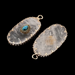 Natural Quartz Crystal & Synthetic Turquoise Carved Pendants&nbsp;GG-CBA5963-02I