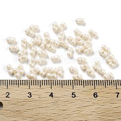 不透明色のガラスシードビーズ  ピーナッツ  古いレース  2x4x2mm  穴：0.8mm  約45000個/ポンド&nbsp;SEED-A033-06M