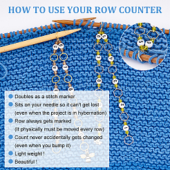 Acrylic & Glass Beaded Link Knitting Row Counter Chains&nbsp;HJEW-AB00443