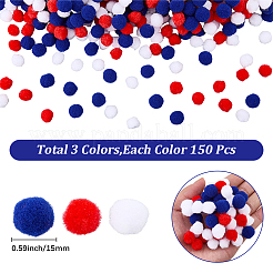 450Pcs 3 Colors Independence Day DIY Doll Craft Pom Pom Yarn Pom Pom Balls&nbsp;AJEW-SC0004-37A