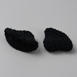 手作りウールファブリック帽子飾り  DIYジュエリーイヤリングヘアアクセサリー人形クラフト用品  ブラック  28.5x42x6.5mm&nbsp;AJEW-WH0083-01D