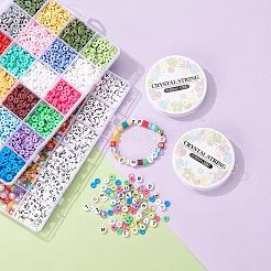 DIYテラコッタとアルファベットビーズジュエリー作り  ハート＆ジオメトリアクリルビーズ  18pcs9スタイルチベットスタイルアロイペンダント  亜鉛合金カニカン＆丸カン  ミックスカラー  7x3.5mm  穴：1.2mm&nbsp;DIY-YW0002-59
