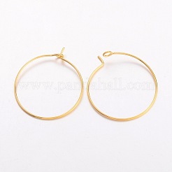 真鍮のワイングラスのチャームリング  フープピアスパーツ  ニッケルフリー  ゴールドカラー  25x0.8mm  20ゲージ&nbsp;LS-EC067-2NFG