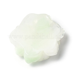 蓄光樹脂カボション  ABカラー  暗闇で光る花  淡緑色  23.5x8mm&nbsp;RESI-E033-02D