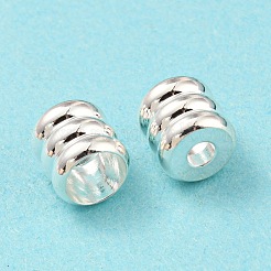 201ステンレススチールビーズ  スジ入りビーズ  コラム  銀  6x6mm  穴：2mm&nbsp;STAS-H180-06S