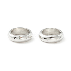 変色しない201ステンレススチールスペーサービーズ  フラットラウンド  ステンレス鋼色  7x3mm  穴：5mm&nbsp;STAS-M294-03P-03