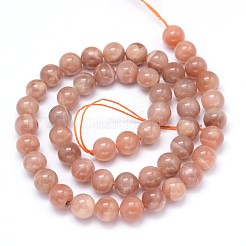 ラウンド天然のグレードBサンストーンビーズ連売り  6mm  穴：1mm  約65個/連  15.3インチ&nbsp;G-F222-33-6mm