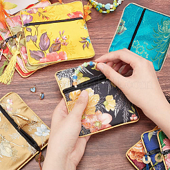 10Pcs 10 Colors Retro Square Cloth Zipper Pouches&nbsp;ABAG-PH0001-31