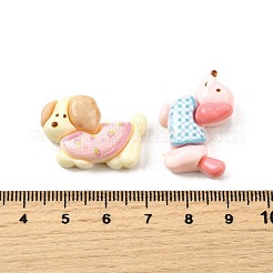 オペーク樹脂カボション  犬  ミックスカラー  15~19x26~27.5x7~9mm&nbsp;RESI-C058-02