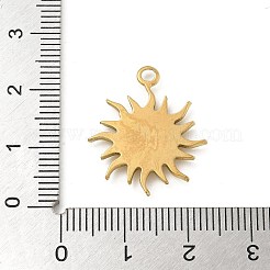 304ステンレスペンダント  太陽のチャーム  ゴールドカラー  22.5x19x2mm  穴：2mm&nbsp;STAS-I322-01G-03