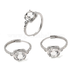 Brass Micro Pave Cubic Zirconia Finger Rings&nbsp;CU-CBA260E-07P