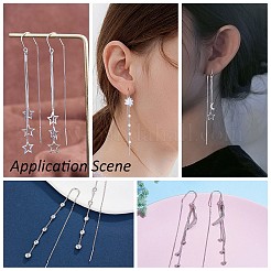 925スターリングシルバーピアスフック  イヤーワイヤー ループなし  s925スタンプあり  銀  17.5x8x0.7mm&nbsp;STER-NH0001-39S