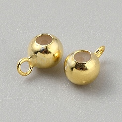 925 スターリングシルバーのチューブベイル  ループベイル  ゴム入り  ゴールドカラー  8x5.5x4.5mm  穴：1.4mm&nbsp;LS-STER-WH0065-006C-G
