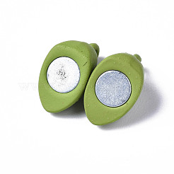 Spray Painted Alloy Magnetic Clasps with Loops&nbsp;PALLOY-T080-19A-03-NR