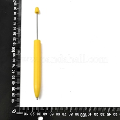 プラスチックボールペン  ステンレススチールビーズペン  DIYの個性的ペン用  きいろ  165x11.5mm&nbsp;AJEW-C040-04C