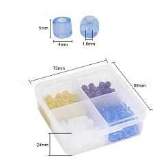 4 Colors Opaque & Imitation Jade & Transparent Glass Bugle Beads&nbsp;SEED-YW0001-41