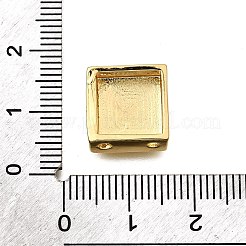 真鍮製連バー  正方形  ラックめっき  長持ちメッキ  鉛フリー＆カドミウムフリー  18KGP本金メッキ  13x12x4.5mm  穴：1.4mm&nbsp;KK-B136-01B-G