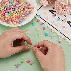 アクリルビーズ  二層ビーズ  クローバー/ハート  ミックスカラー  7~8x8x4mm  穴：1.8mm  420個/セット&nbsp;TACR-AR0001-27