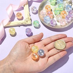 レインボー虹色メッキアクリルビーズ 30 個  キラキラビーズ  多面カット  ラウンド  ミックスカラー  16mm  穴：1.8mm&nbsp;TACR-CJ0001-52
