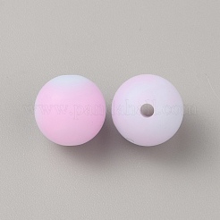 明るい丸い食品グレードのシリコーンビーズ  ライラック  12x11.5mm  穴：2mm&nbsp;SIL-TAC0007-03L