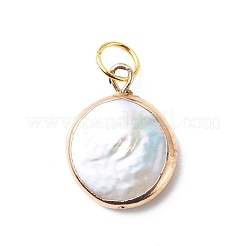 Electroplate Natural Baroque Pearl Keshi Pearl Pendants&nbsp;PALLOY-JF01896