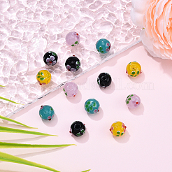 12Pcs 4 Colors Handmade Lampwork Bumpy Beads Strands&nbsp;LAMP-YW0001-36