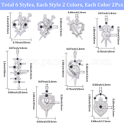 24Pcs 6 Styles Alloy Rhinestone Connector Charms&nbsp;FIND-SC0022-22