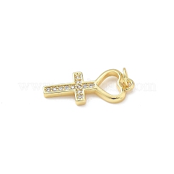 Brass Micro Pave Clear Cubic Zirconia Pendants&nbsp;KK-B141-20G