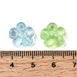 透明なアクリルビーズ  ミックスカラー  花  12x12.5x6mm  穴：2.5mm  約961個/500g&nbsp;TACR-C002-01F