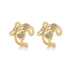 Brass Micro Pave Clear Cubic Zirconia Cuff Earrings&nbsp;EJEW-Q045-02G