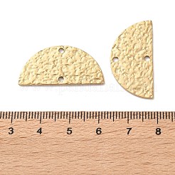 304ステンレススチールコネクタチャーム  テクスチャーのある半円形  14KGP本金メッキ  15x30x1mm  穴：1.8mm&nbsp;STAS-L022-550G
