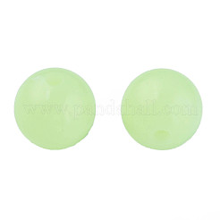 蓄光アクリルビーズ  暗闇で光る  ラウンド  薄緑  14mm  穴：2.5mm&nbsp;LACR-N001-001A-01