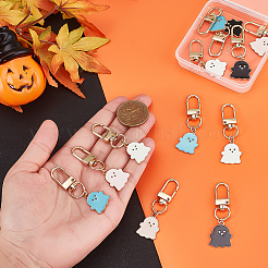 12Pcs 4 Style Alloy Enamel Ghost Pendant Decorations&nbsp;HJEW-DC00145