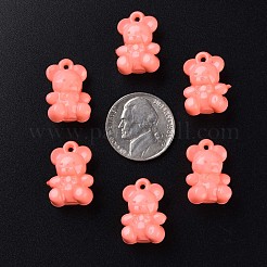 オペークアクリルパーツ  クマ  トマト  20x13.5x10.5mm  穴：1.4mm  約400個/500g&nbsp;MACR-S373-113-A02